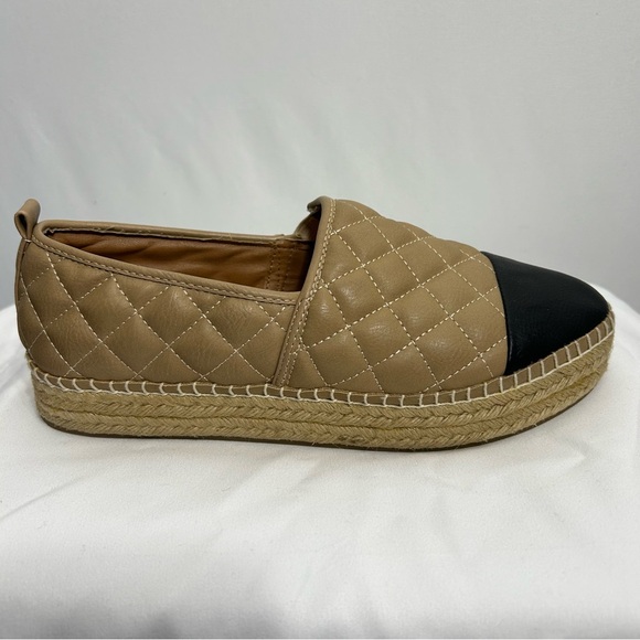 Steve Madden Palamo Quilted two tone Stitched Espadrille Natural Loafers Sz. 6.5 - Picture 7 of 15